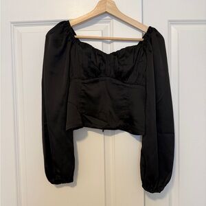 Abercrombie & Fitch Black Peasant Blouse